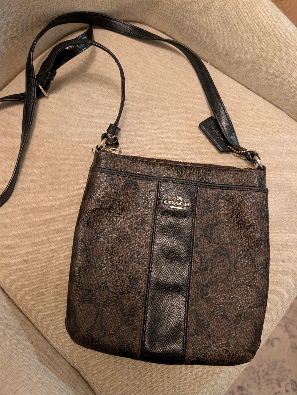 Coach Signature F52856 PVC Crossbody Shoulder Handbag Purse